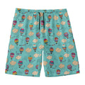 Cartoon Air Balloon Pattern Print Men's Swim Trunks