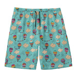 Cartoon Air Balloon Pattern Print Men's Swim Trunks
