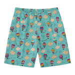 Cartoon Air Balloon Pattern Print Men's Swim Trunks