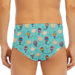 Cartoon Air Balloon Pattern Print Men's Triangle Swim Briefs