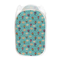 Cartoon Air Balloon Pattern Print Mesh Laundry Hamper