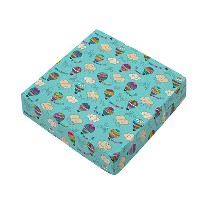 Cartoon Air Balloon Pattern Print Outdoor Seat Cushion Cover