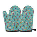 Cartoon Air Balloon Pattern Print Oven Mitts