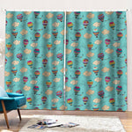 Cartoon Air Balloon Pattern Print Pencil Pleat Curtains