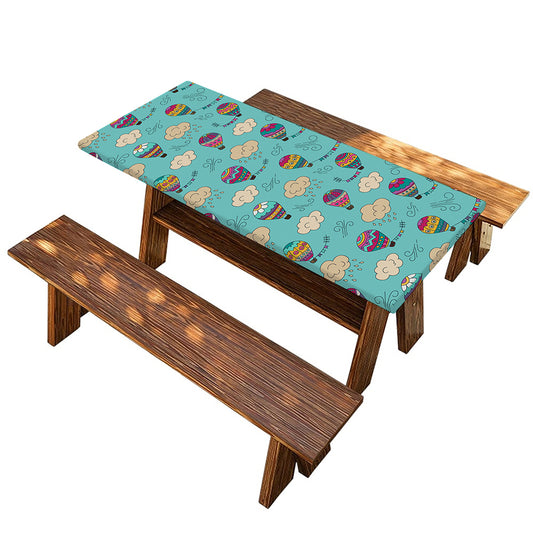 Cartoon Air Balloon Pattern Print Picnic Table Cover