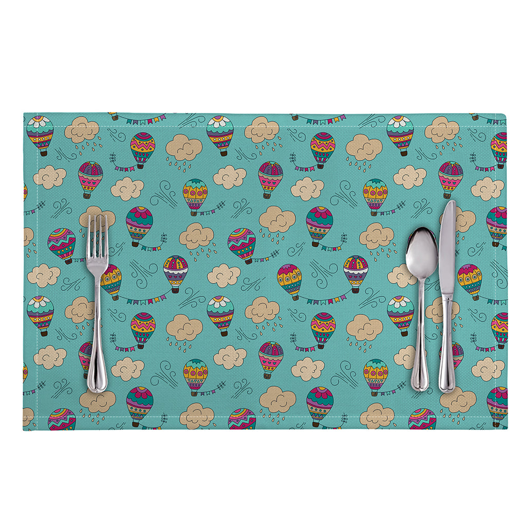 Cartoon Air Balloon Pattern Print Placemat