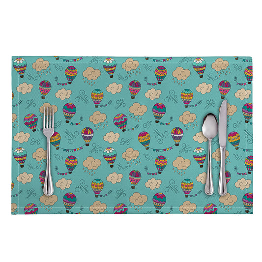 Cartoon Air Balloon Pattern Print Placemat