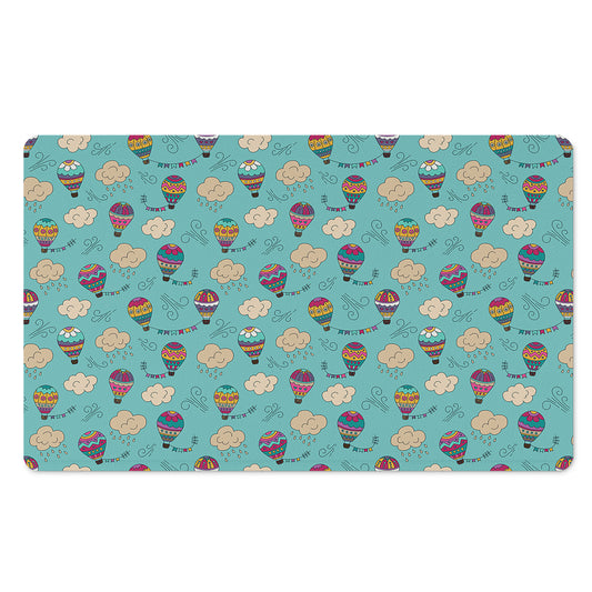 Cartoon Air Balloon Pattern Print Polyester Doormat