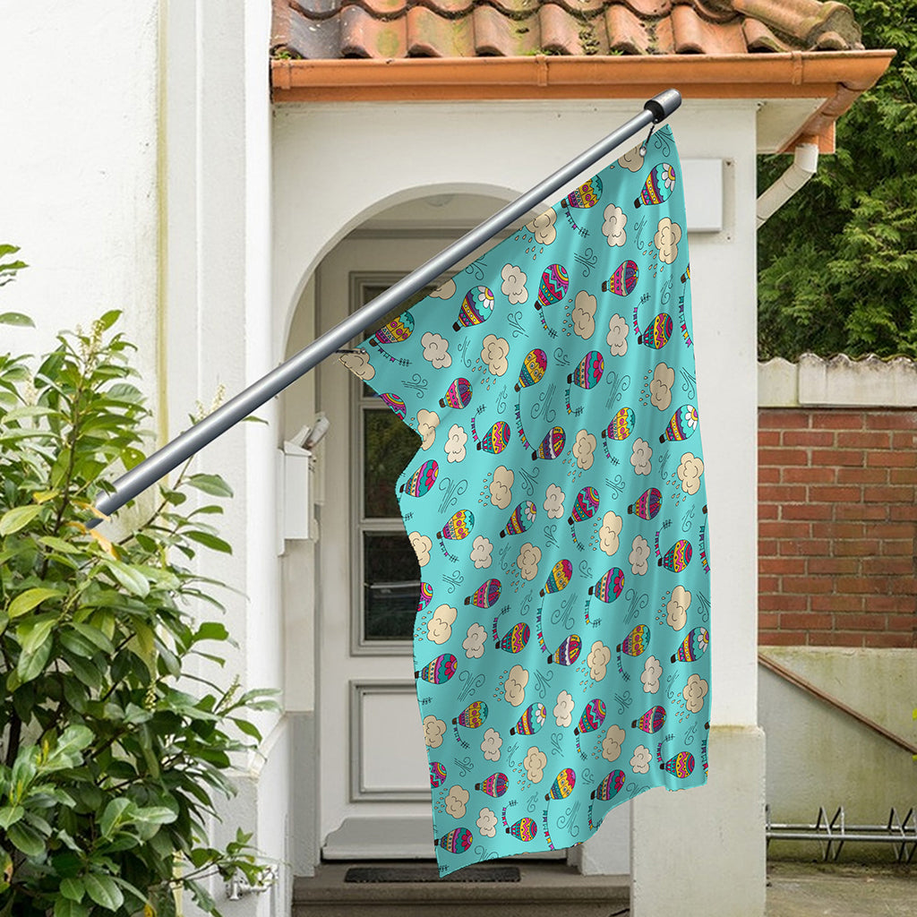 Cartoon Air Balloon Pattern Print Polyester Flag