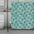 Cartoon Air Balloon Pattern Print Polyester Shower Curtain