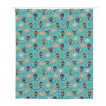 Cartoon Air Balloon Pattern Print Polyester Shower Curtain