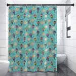 Cartoon Air Balloon Pattern Print Premium Shower Curtain