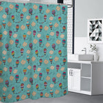 Cartoon Air Balloon Pattern Print Premium Shower Curtain
