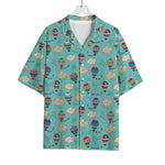 Cartoon Air Balloon Pattern Print Rayon Hawaiian Shirt