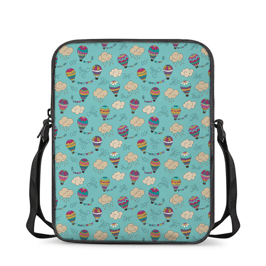 Cartoon Air Balloon Pattern Print Rectangular Crossbody Bag