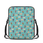 Cartoon Air Balloon Pattern Print Rectangular Crossbody Bag