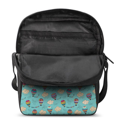 Cartoon Air Balloon Pattern Print Rectangular Crossbody Bag