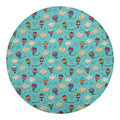 Cartoon Air Balloon Pattern Print Round Blanket