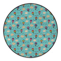 Cartoon Air Balloon Pattern Print Round Floor Mat