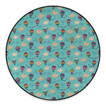 Cartoon Air Balloon Pattern Print Round Floor Mat