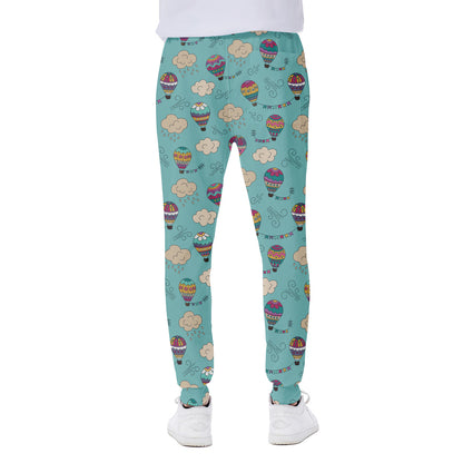 Cartoon Air Balloon Pattern Print Scuba Joggers