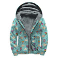 Cartoon Air Balloon Pattern Print Sherpa Lined Zip Up Hoodie