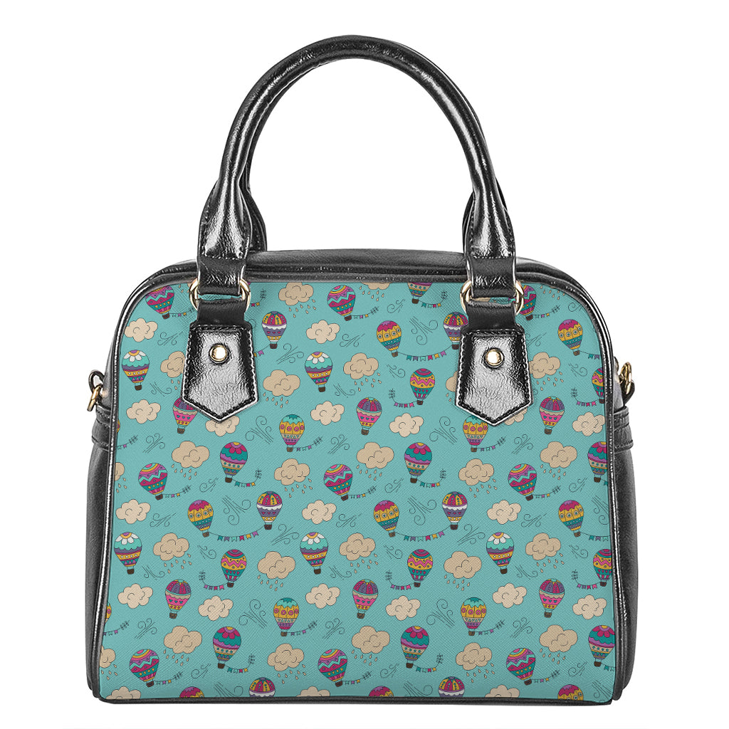 Cartoon Air Balloon Pattern Print Shoulder Handbag