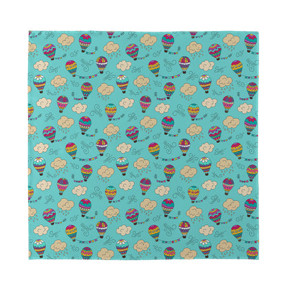 Cartoon Air Balloon Pattern Print Silk Bandana