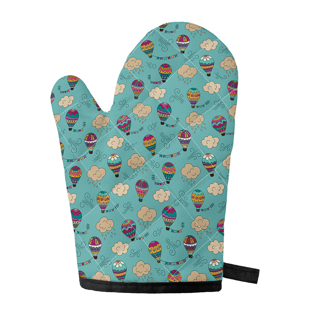 Cartoon Air Balloon Pattern Print Single Oven Mitt