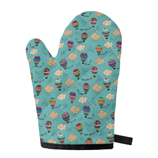 Cartoon Air Balloon Pattern Print Single Oven Mitt
