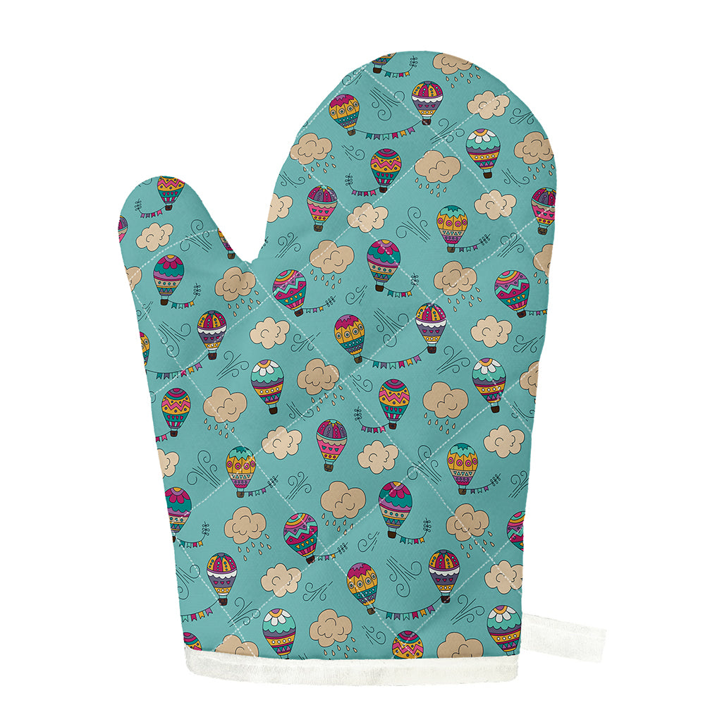 Cartoon Air Balloon Pattern Print Single Oven Mitt