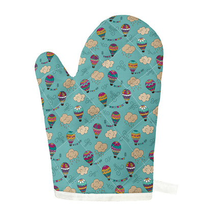 Cartoon Air Balloon Pattern Print Single Oven Mitt