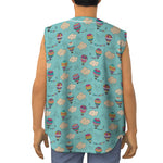 Cartoon Air Balloon Pattern Print Sleeveless Baseball Jersey