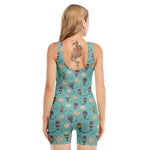 Cartoon Air Balloon Pattern Print Sleeveless One Piece Swimsuit