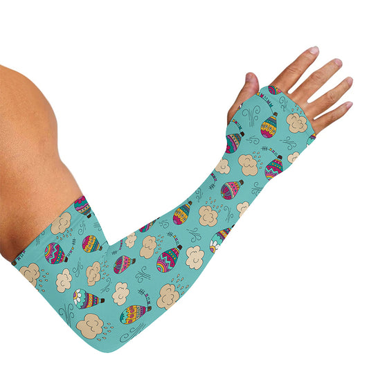 Cartoon Air Balloon Pattern Print Sun Protection Arm Sleeves