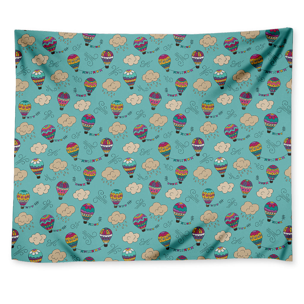 Cartoon Air Balloon Pattern Print Tapestry