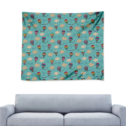 Cartoon Air Balloon Pattern Print Tapestry