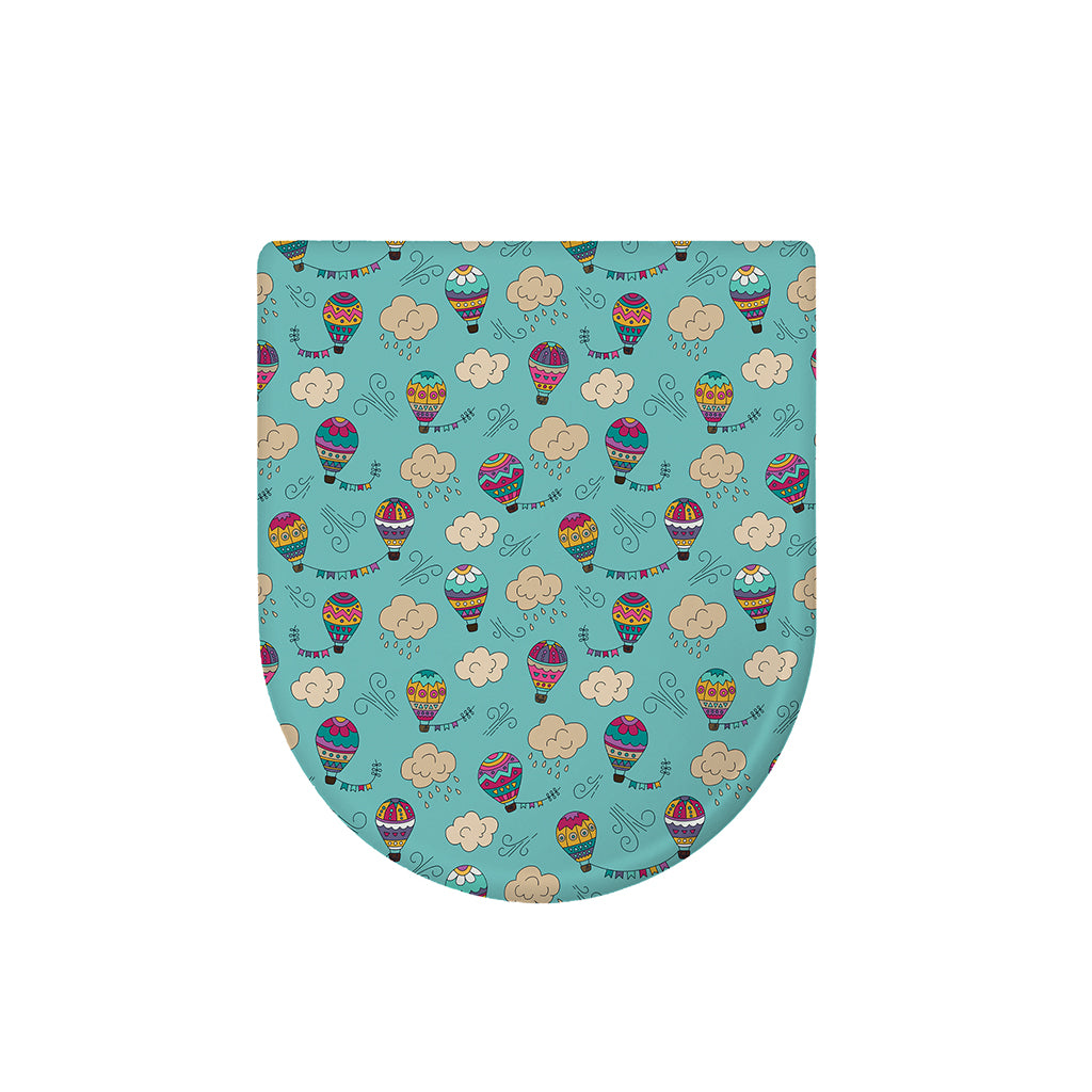 Cartoon Air Balloon Pattern Print Toilet Lid Cover