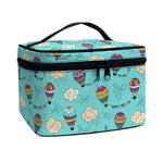 Cartoon Air Balloon Pattern Print Travel Makeup Bag