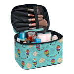 Cartoon Air Balloon Pattern Print Travel Makeup Bag