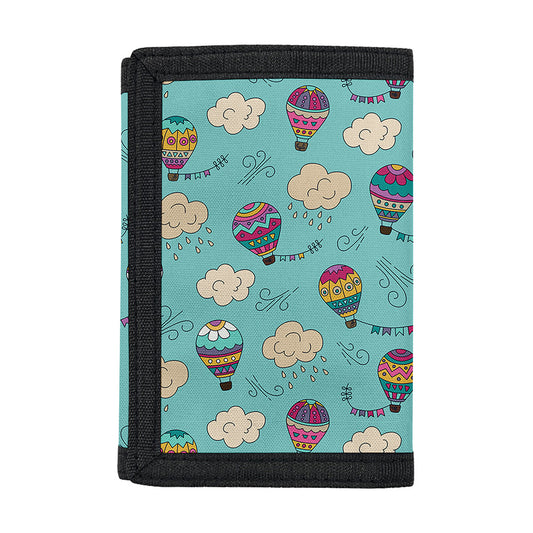 Cartoon Air Balloon Pattern Print Trifold Wallet