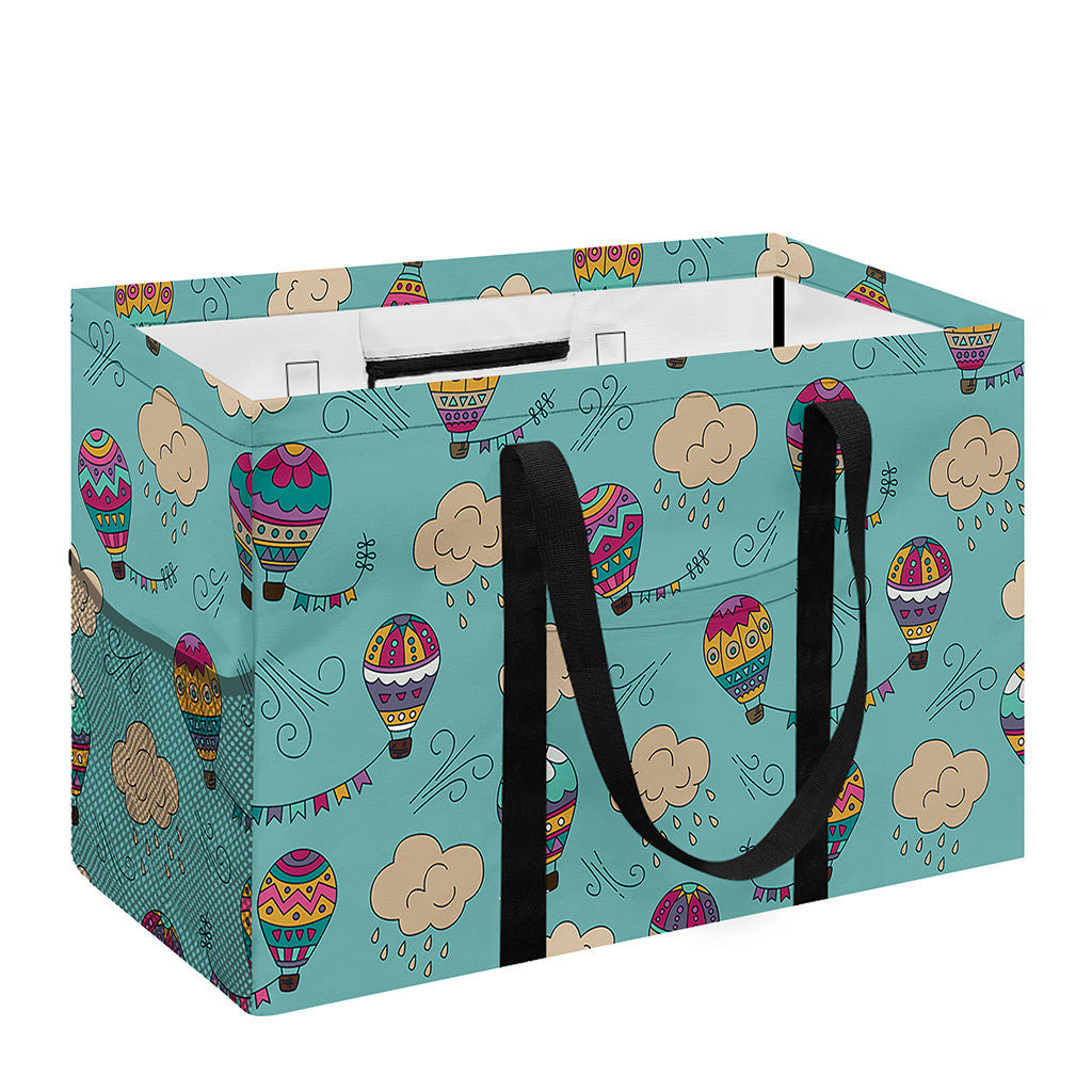 Cartoon Air Balloon Pattern Print Utility Tote Bag