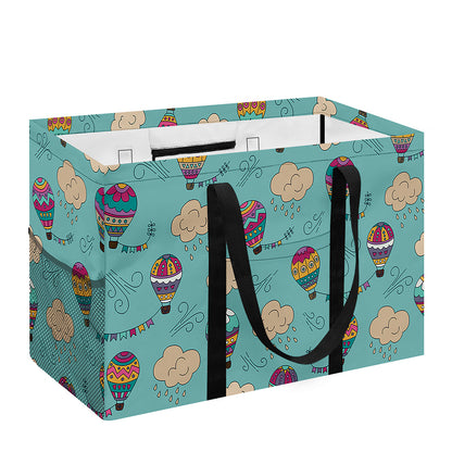 Cartoon Air Balloon Pattern Print Utility Tote Bag