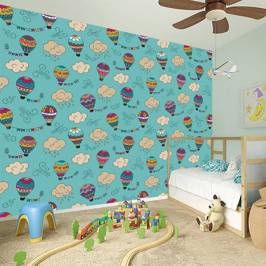 Cartoon Air Balloon Pattern Print Wall Sticker
