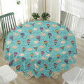 Cartoon Air Balloon Pattern Print Waterproof Round Tablecloth