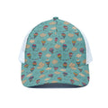 Cartoon Air Balloon Pattern Print White Mesh Trucker Hat