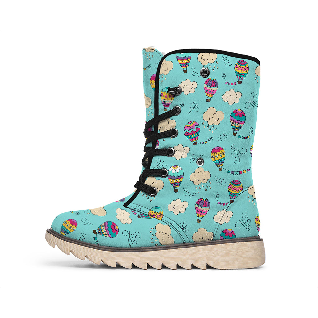 Cartoon Air Balloon Pattern Print Winter Boots