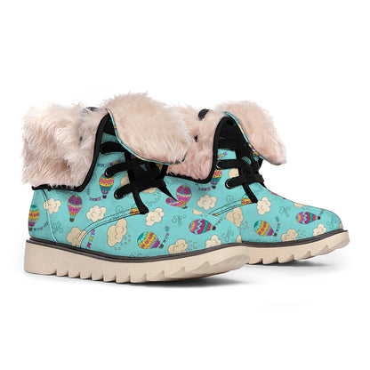 Cartoon Air Balloon Pattern Print Winter Boots