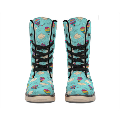 Cartoon Air Balloon Pattern Print Winter Boots