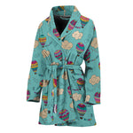 Cartoon Air Balloon Pattern Print Women's Bathrobe